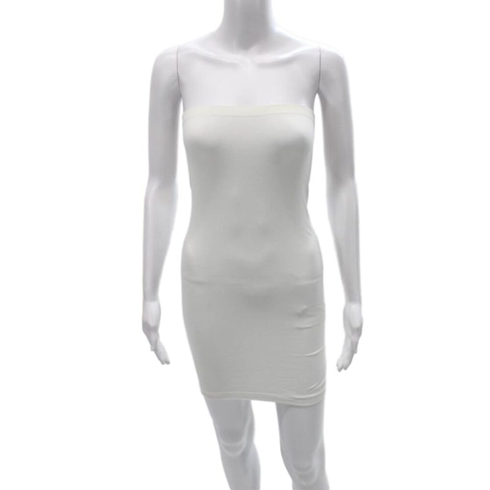 Skinny Tees Womens Bodycon Mini Dress White Off Shoulder Size One Size